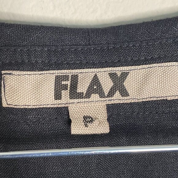 Flax Lagen Look Linen Button 3/4 Sleeve Shirt Dress - Picture 6 of 8